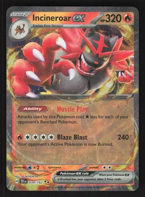 Incineroar ex 034/162 Pokemon SV05: Temporal Forces - Image 1 of 2