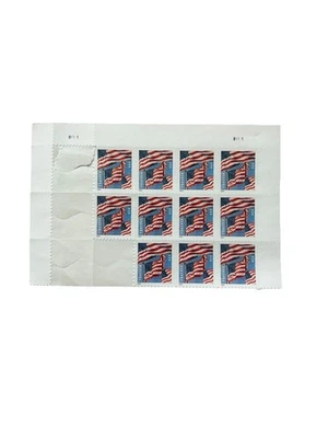 USA Forever Stamps 11 Count 2022 #5654 #B1111 American Flags Used Plate Block - Image 1 of 4