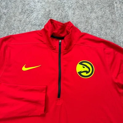 Atlanta Hawks Nike 1/4 Zip Coaches Pullover Men M Red Performance Long Sleeve - Image 1 of 4