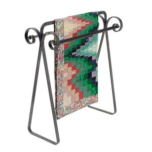 Enclume Quilt Display Rack Hammered Steel Gray Handcrafted Scroll Design 3-Tier - Picture 1 of 4