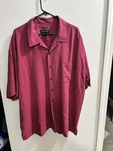 Joseph & Feiss Herren Hemd Classic Fit Rot Kurzarm Knopfleiste XXL 100% Seide - Bild 1 von 3