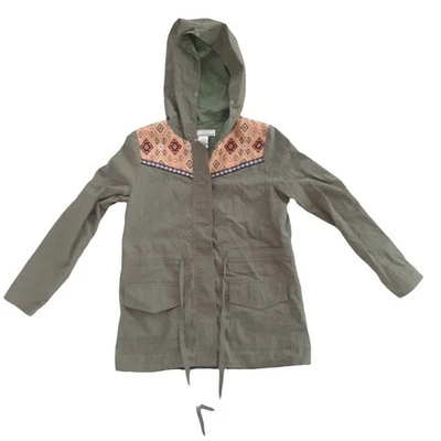 Flying Tomato Utility Olive Jacket hood Jacquard aztec southwest Womans Size S - Image 1 of 4