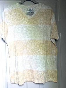 Camiseta trapo americano hombre grande cuello en V manga corta beige geométrica por todas partes - Imagen 1 de 6