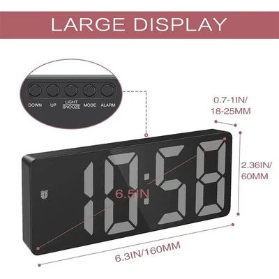 Fashion Design LED Desk Clock Easy Large Number Display Snooze - Image 1 of 4