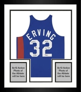 Framed Julius Erving Nets Signed Mitchell & Ness 73-74 Authentic Jersey w/Insc - Picture 1 of 5