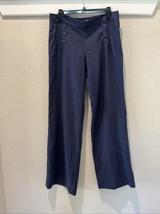 Max Studio Damen blau Leinen weites Bein Matrosenhose Hose Größe 10 - Bild 1 von 14