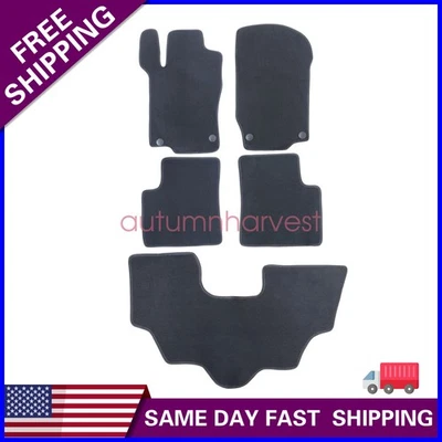 For 2007-2012 Mercedes GL Class Front & Rear Velour Floor Mats Carpet Black 5PCS - Image 1 of 4