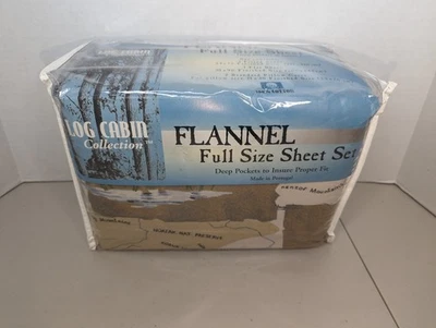 Juego completo de sábanas de franela colección cabaña de troncos bolsillos profundos 100 % algodón Portugal Foto 1 de 4