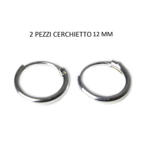 Orecchini Cerchio Argento 925 Piercing Naso 12 mm - Foto 1 di 1