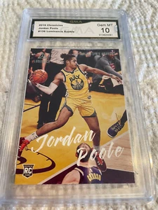 JORDAN POOLE WARRIORS 2019 CHRONICLES LUMINANCE  ROOKIE RC # 139 GRADED 10 L@@@K - Picture 1 of 2