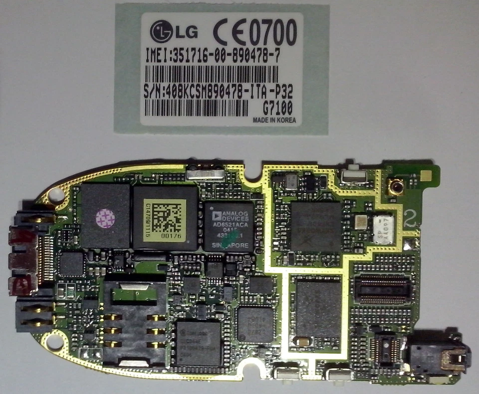 PLACA MADRE PRINCIPAL LG G7100 PCB NUEVO REPUESTO DESBLOQUEADO PREPROGRAMADO Foto 1 de 3