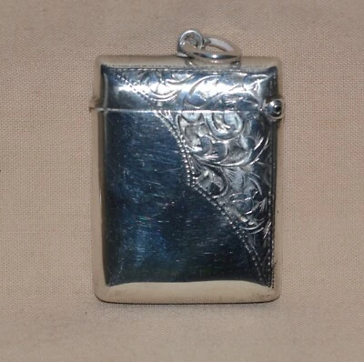 1901 Edwardian Silver Vesta Case by Birmingham Silversmith John Rose - Image 1 of 4