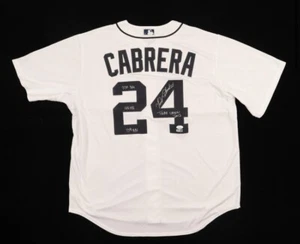Miguel Cabrera Signed Tigers Nike Jersey Sz L AUTO Triple Crown Inscribed JSA - Picture 1 of 4