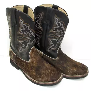 Roper Hair On Hide Black Shaft Square Toe Western Boot- Woman’s S8.5 SIZE - Picture 1 of 13