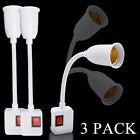 3 Pack E26 E27 LED Light Bulb Lamp Holder Flexible Extension Adapter Socket