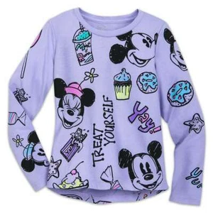 Disney Store Mickey & Minnie Mouse Treats T Shirt Girls Size 2/3 4 5/6 7/8 10/12 - Picture 1 of 2