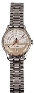 STAUER MYSTERY DIAL WATCH, COOL UNIQUE FUTURISTIC SPACE AGE CRAZY HOUR RARE - Picture 1 of 11