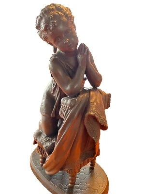 Moreau, Mathurin : Bettende Bronzeplastik / Bronze. - Bild 1 von 4