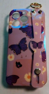 Coque Smartphone pour iPhone 12 Pro - Silicone (Couleur Lilas avec Papillons) - Photo 1 sur 6