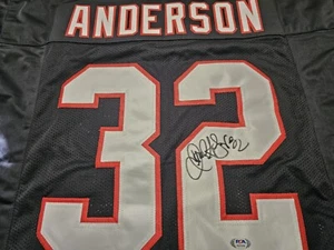 Jamal Anderson Atlanta Falcons NFL #32 COA Autographed Jersey Size XL - Picture 1 of 13