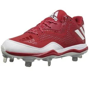 NEW ADIDAS POWERALLEY 4 BASEBALL CLEATS 7.5 Q16486 METAL SPIKES RED - Picture 1 of 6