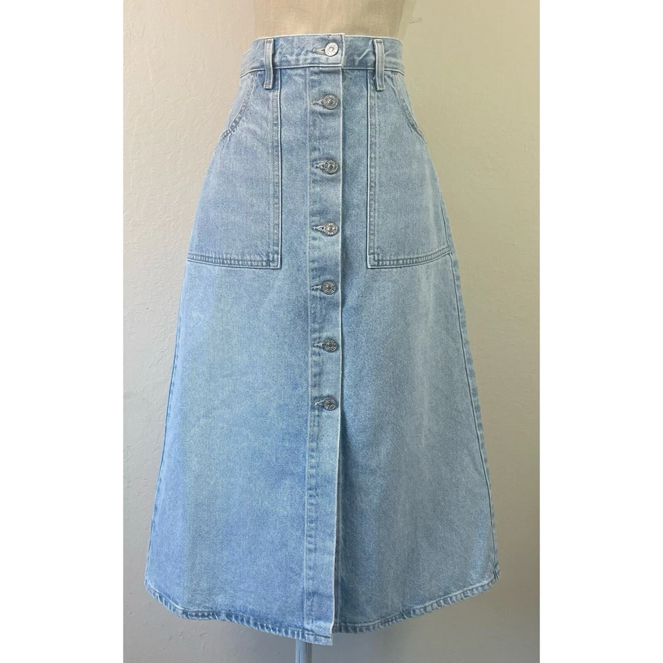 Falda midi denim Citizens Of Humanity Anouk para mujer talla 27 Foto 1 de 4
