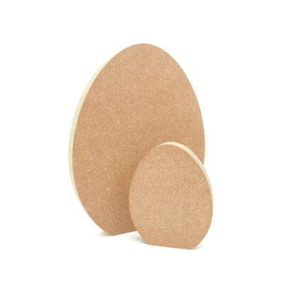 Huevo de Pascua independiente en forma de madera MDF madera artesanal blanco 18 mm decoupage ovalado