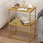 Narrow Small End / Side Table For Small Spaces Standing Metal Shelf Night Sta...