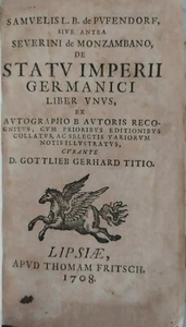 Severinus de Monzambano Samuel von Pufendorf De statu imperii germanici 1708 -AP - Imagen 1 de 9