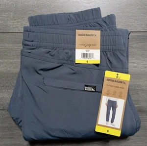 Eddie Bauer Fleece Lined Pant Adult Womens Size 6 Blue StormRepel UPF50 - Picture 1 of 7