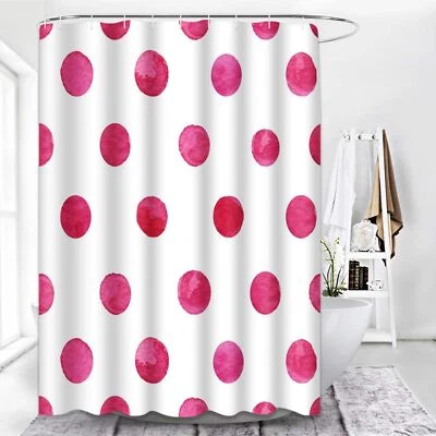 Juegos Cortinas Ducha Baño con 12 Ganchos Rosa Lunares Baño Decoración Acuarela... Foto 1 de 4