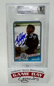 Bo Jackson Autographed 1988 Topps #327 RC Rookie Card Raiders Beckett - Picture 1 of 2