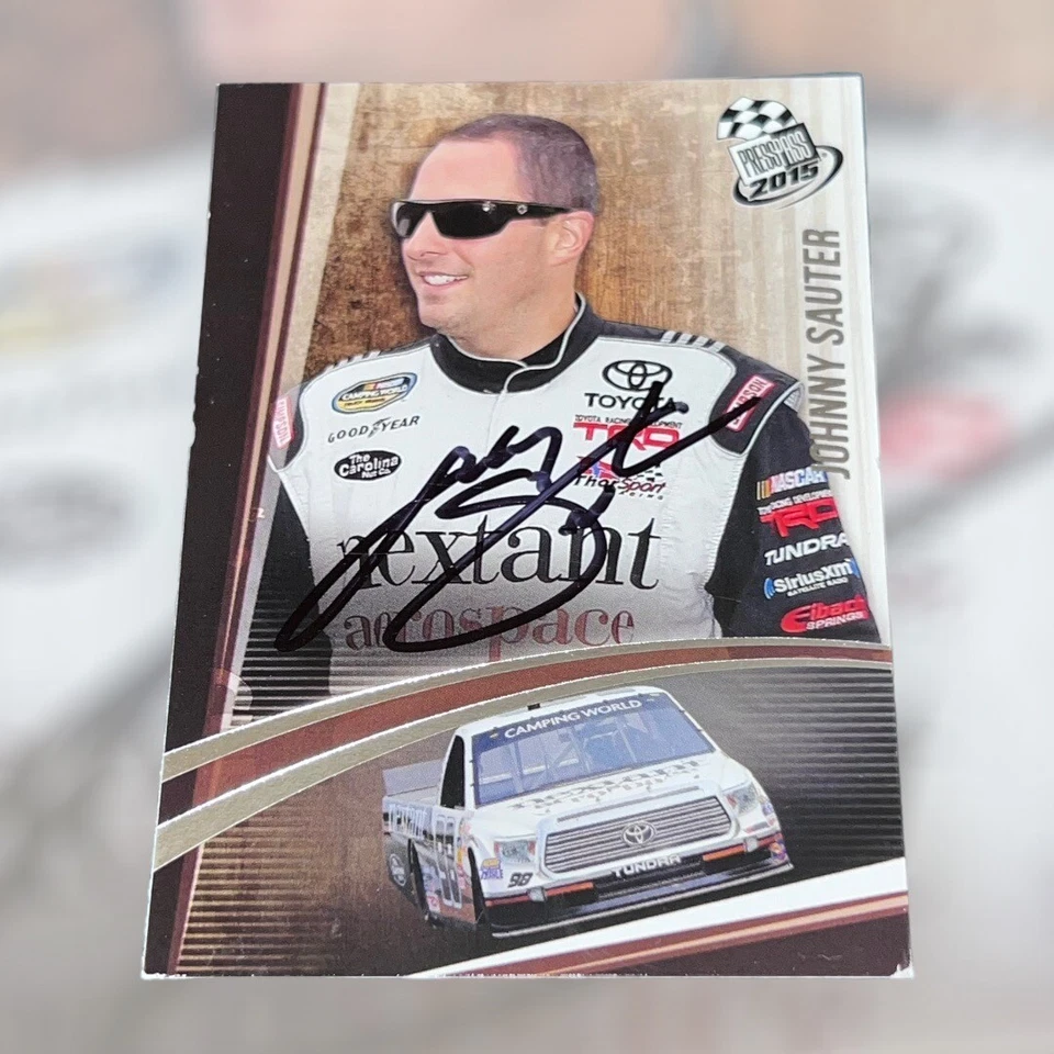 Johnny Sauter 2015 PRESS PASS #59 autographed card NEXTANT AEROSPACE TRUCK #98 - Image 1 of 1