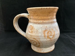 Vintage Stoneware White and Tan Speckled Mug / Cup Signed and Numbered - Picture 1 of 12