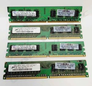 4 HP 1GB DDR2-667 377726-888 UDIMM PC2-5300 Memory Module - Picture 1 of 2