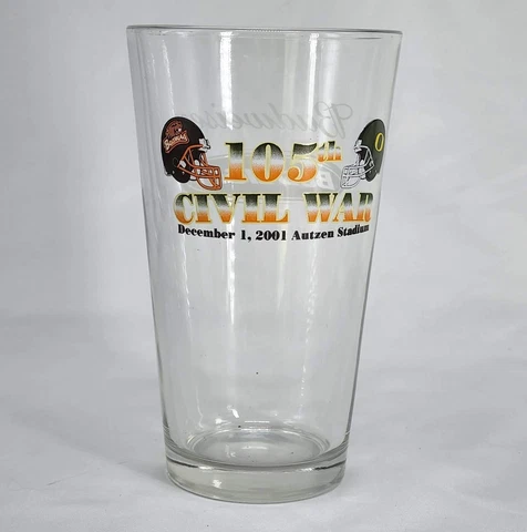 Oregon Ducks v. Oregon State Beavers Budweiser Pint Glass 105th Civil War Rare Cover