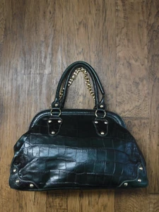 Bolso de Hombro Guia's Verde Oscuro Patrón Cocodrilo Cuero Genuino ~Hecho en Italia~ - Imagen 1 de 11