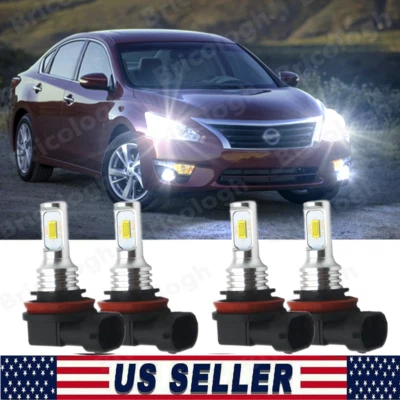 For 2007-2018 Nissan Altima 6000K White Combo LED Headlight High Low bulbs Kit 4 - Image 1 of 4