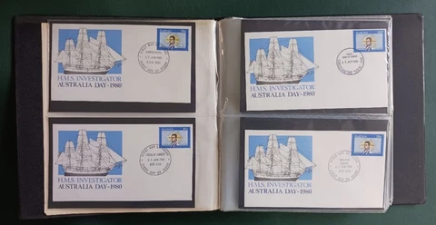 Album of 100 First Day Covers from Australia 1978 to 1981 -Various Topics/Covers Cover