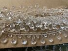 11 Yards of Vintage White Plastic Crystal Beaded Tear Drop Trim Good Condition