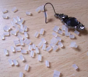 100 clear rubber tube earring backs stoppers 3x2mm - Picture 1 of 1