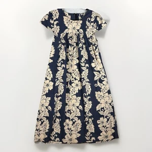 Vintage Royal Creations Dress M Blue Floral A-Line Hawaiian Beach Vacation - Picture 1 of 6
