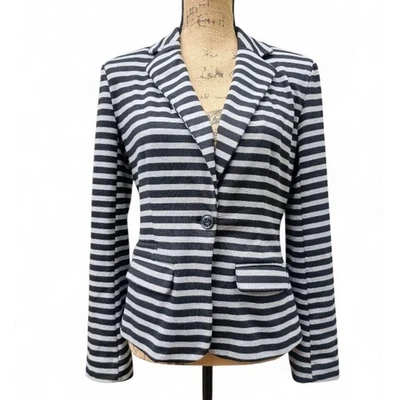 Merona Classic Striped Blazer - Black and Gray, Size S - Image 1 of 4