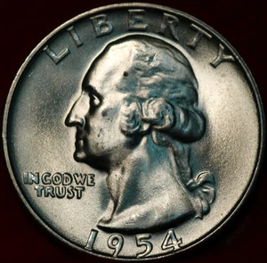 Uncirculated 1954-D Denver Mint Silver Washington Quarter - Picture 1 of 2