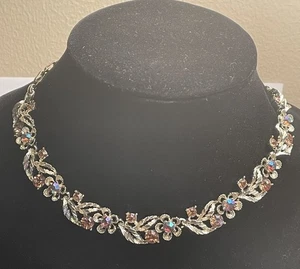 VINTAGE LISNER SIGNIERT GOLDFARBEN BERNSTEIN STRASS COLLIER HALSKETTE 16" - Bild 1 von 3