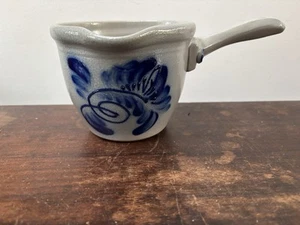Eldreth Pottery 1993 Cobalt Blue/Grey Crock Saucepan Shaped Measuring 3 Cup Pot - Picture 1 of 5