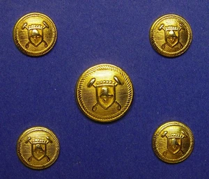 LAUREN RALPH LAUREN Replacement buttons 5 Gold Tone solid metal Good Used Cond. - Picture 1 of 8