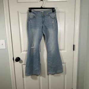 So Girls Jeans 16 Waist Adjusters Light Wash Flare - Picture 1 of 10