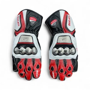 Men’s Ducati Leather Motorcycle Racing Gloves – Track Riding and Safety Gear - Picture 1 of 5