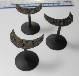 3 NECRON JACKAL CLASS RAIDERS Metal Battlefleet Gothic Necrons Ships 1990s T1bA - Picture 1 of 2